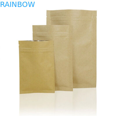 Clear Front Customized Paper Bags Zip Lock Three Side Seal Packaging Bag For Candy Nuts