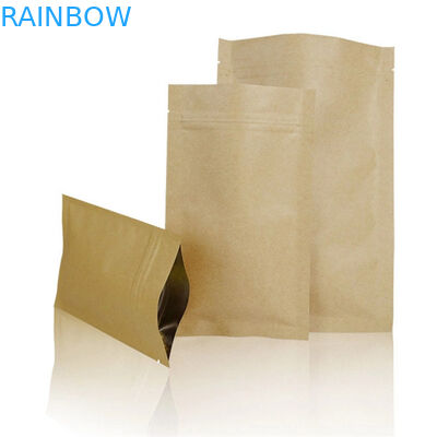 Clear Front Customized Paper Bags Zip Lock Three Side Seal Packaging Bag For Candy Nuts