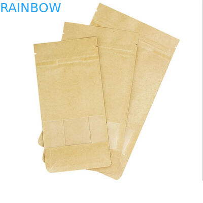 Clear Front Customized Paper Bags Zip Lock Three Side Seal Packaging Bag For Candy Nuts