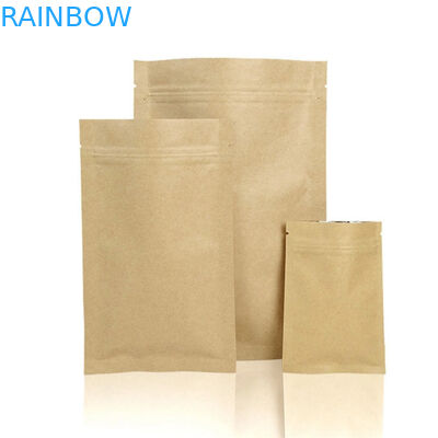 Clear Front Customized Paper Bags Zip Lock Three Side Seal Packaging Bag For Candy Nuts