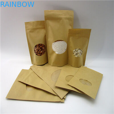 Oval Shaped Customized Paper Bags / Rice Protein Powder Packaging Pouch