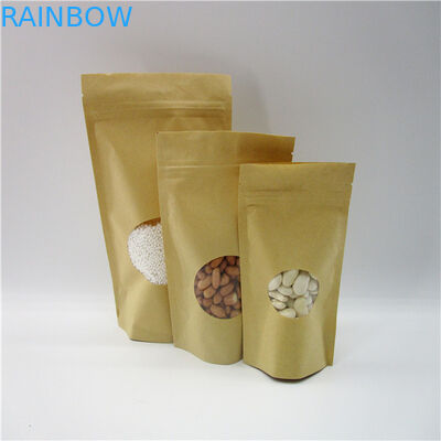 Oval Shaped Customized Paper Bags / Rice Protein Powder Packaging Pouch