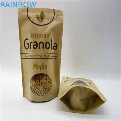 Oval Shaped Customized Paper Bags / Rice Protein Powder Packaging Pouch