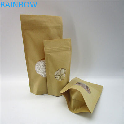 Oval Shaped Customized Paper Bags / Rice Protein Powder Packaging Pouch