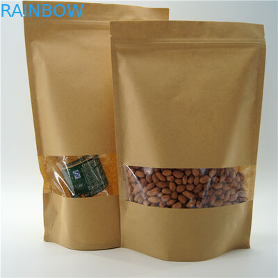 Oval Shaped Customized Paper Bags / Rice Protein Powder Packaging Pouch