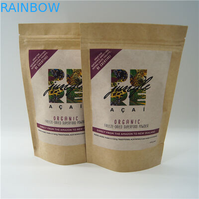 Oval Shaped Customized Paper Bags / Rice Protein Powder Packaging Pouch