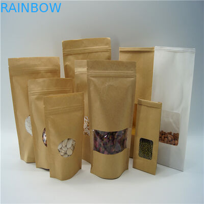 Oval Shaped Customized Paper Bags / Rice Protein Powder Packaging Pouch