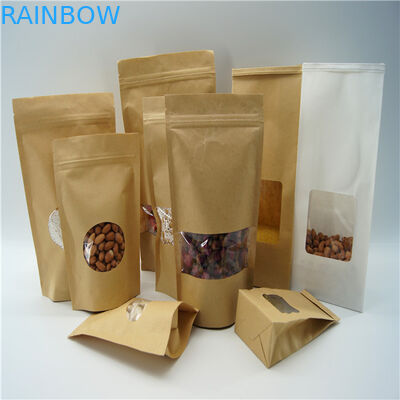 Oval Shaped Customized Paper Bags / Rice Protein Powder Packaging Pouch