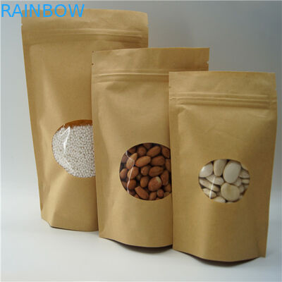 Oval Shaped Customized Paper Bags / Rice Protein Powder Packaging Pouch