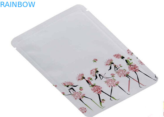 Custom Printed Three Side Sealed White Color Sample Plastic Packaging Bag For Face Mask