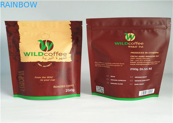 Black Mylar Plastic Packing Bags Zip Lock Stand Up For Coffee And Tea