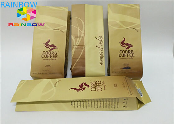 Custom Printed Drip Coffee Side Gusset Packaging Bag For Roasted Coffee with Valve and Tin Tie Coffee Bean Powder Pouch