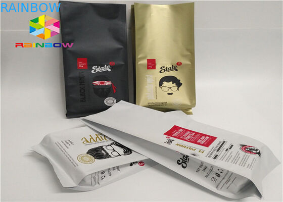 Custom Printed Drip Coffee Side Gusset Packaging Bag For Roasted Coffee with Valve and Tin Tie Coffee Bean Powder Pouch