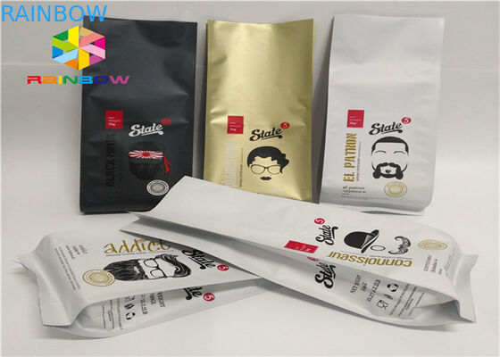 Custom Printed Drip Coffee Side Gusset Packaging Bag For Roasted Coffee with Valve and Tin Tie Coffee Bean Powder Pouch