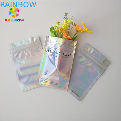 Holographic Cosmetic Packaging Bag 100 - 160 Micron Thickness Environment Friendly