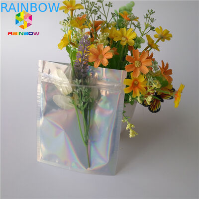 Holographic Cosmetic Packaging Bag 100 - 160 Micron Thickness Environment Friendly