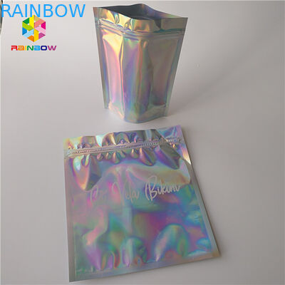 Waterproof Holographic Stand Up Pouch Glossy Finished Surface Finish