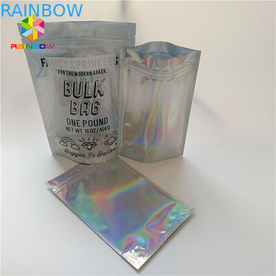 Waterproof Holographic Stand Up Pouch Glossy Finished Surface Finish