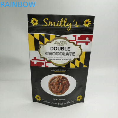 Stand Up Snack Bag Packaging Three Side Seal Round Corner With Zipper