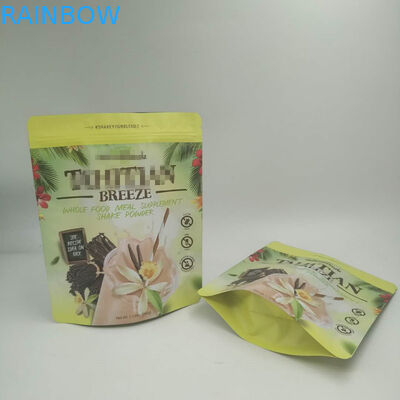 Gold Foil Stand Up Pouches 200g / 250g For Protein Powder Logo Customized