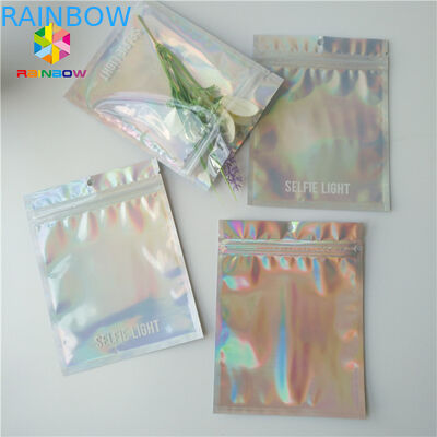 Brightly Laser Cosmetic Packaging Bag  With Clear Front / Back Holographic