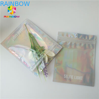 Brightly Laser Cosmetic Packaging Bag  With Clear Front / Back Holographic