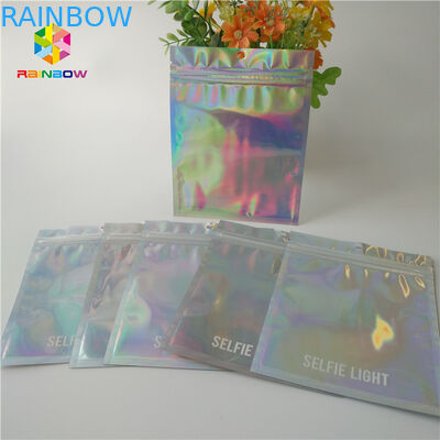 Brightly Laser Cosmetic Packaging Bag  With Clear Front / Back Holographic