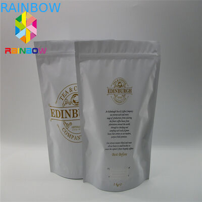 Laminated Aluminum Foil Plastic Pouches Packaging , Heat Sealed Stand Up Bags With Valve