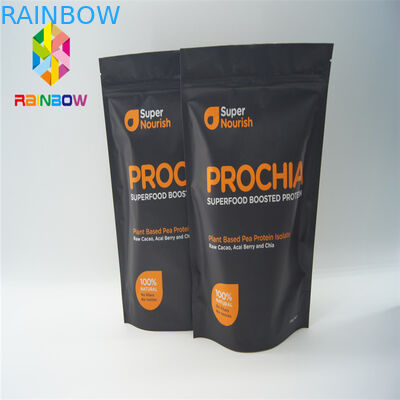 Customized Printing Stand Up Bags Tear Notches For Snacks / Candy / Biscuits