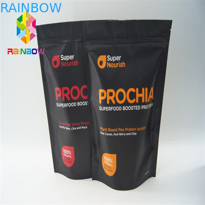 Customized Printing Stand Up Bags Tear Notches For Snacks / Candy / Biscuits