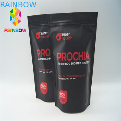 Customized Printing Stand Up Bags Tear Notches For Snacks / Candy / Biscuits