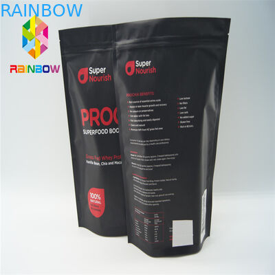 Customized Printing Stand Up Bags Tear Notches For Snacks / Candy / Biscuits