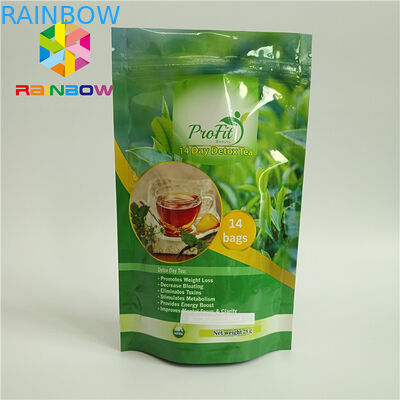 Food Grade Stand Up Zipper Pouch Plastic Heat Sealed For Tea / Coffee