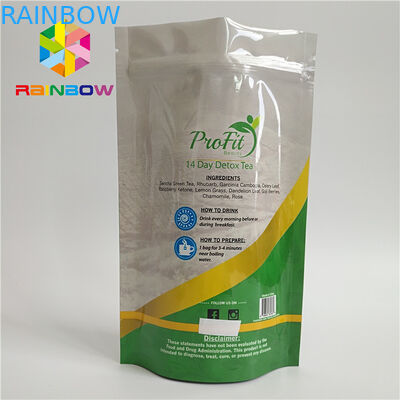 Food Grade Stand Up Zipper Pouch Plastic Heat Sealed For Tea / Coffee