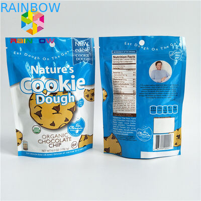 Reusable Stand Up Bags Customized Printing Tear Notches For Cookie