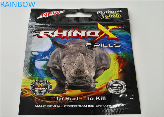 Stand Up Aluminum Foil Bags For Rhino 7 Swag Platinum 15000 Pill Packaging