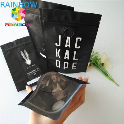 Custom Gram Stand Up Roasted Coffee Pack Mylar Pouch Matte Finished With Aluminum Foil Food Grade Coffee Bean Powder Bag