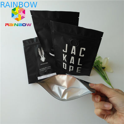 Custom Gram Stand Up Roasted Coffee Pack Mylar Pouch Matte Finished With Aluminum Foil Food Grade Coffee Bean Powder Bag