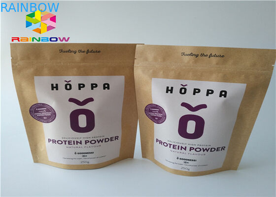 Customized printed kraft paper k stand up pouch beef jerky snack plastic packaging bag with clear window