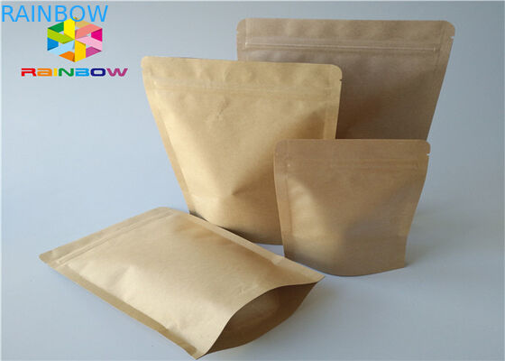 Customized printed kraft paper k stand up pouch beef jerky snack plastic packaging bag with clear window