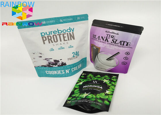 Whey Protein Powder Bag Packing / Pure Aluminum Foil Whey Protein Powder Packaging Pags/Stand Up k Bags