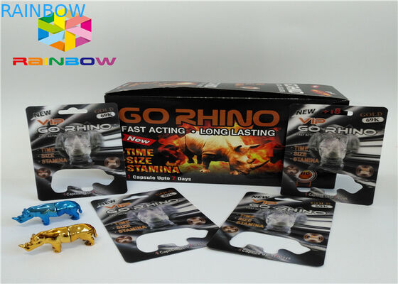 3D Effect Crazy Rhino 69 Rhino 7 Capsule Sex Pills Card male enhancement pill packaging boxes and blister 3d cards / box