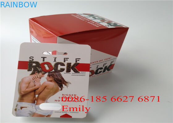 Coated Paper Blister Card Packaging Glossy Lamination For Sexual Enhancement Pills