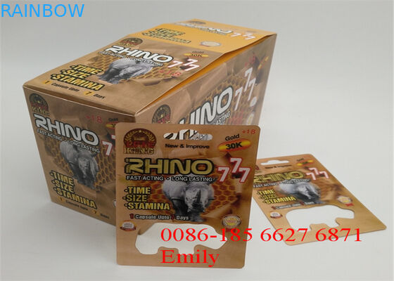 Coated Paper Blister Card Packaging Glossy Lamination For Sexual Enhancement Pills