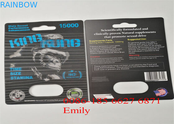 Coated Paper Blister Card Packaging Glossy Lamination For Sexual Enhancement Pills