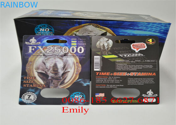 Coated Paper Blister Card Packaging Glossy Lamination For Sexual Enhancement Pills