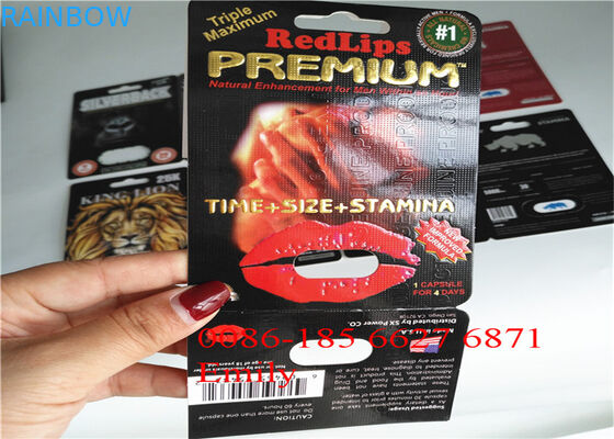 Coated Paper Blister Card Packaging Glossy Lamination For Sexual Enhancement Pills