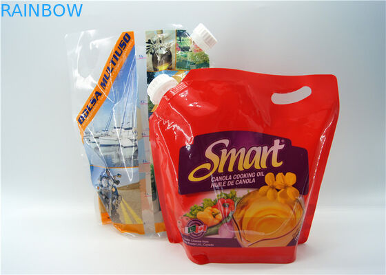 Transparent Liquid Spout Bag For Beverage / Energy Drink Packaging
