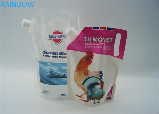 Transparent Liquid Spout Bag For Beverage / Energy Drink Packaging