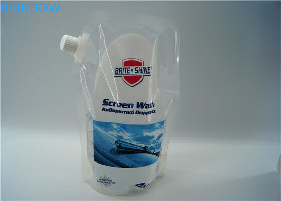 Transparent Liquid Spout Bag For Beverage / Energy Drink Packaging
